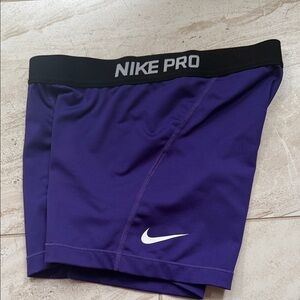 Women’s Nike Pro Purple Shorts with Black Waistband